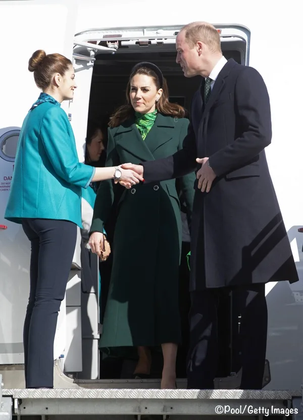 Kate Middleton Dublin Ireland Arrival Green Catherine Walker
