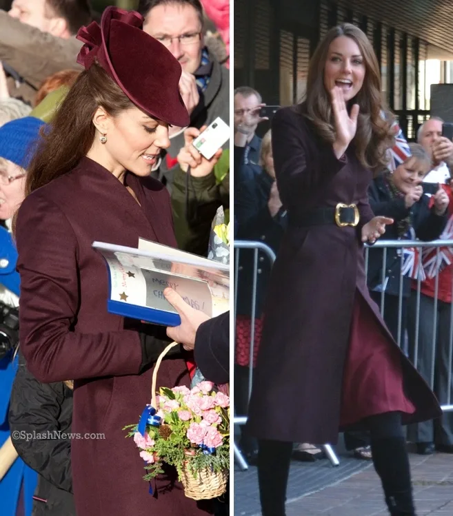 Kate Aubergine Coat Splash News Alyssa Phillips