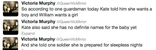 Queen Vic Mirror Victoria Murphy Tweets St. Paytick's Day Kate Comment about Baby Wanting a Boy March 17, 2013