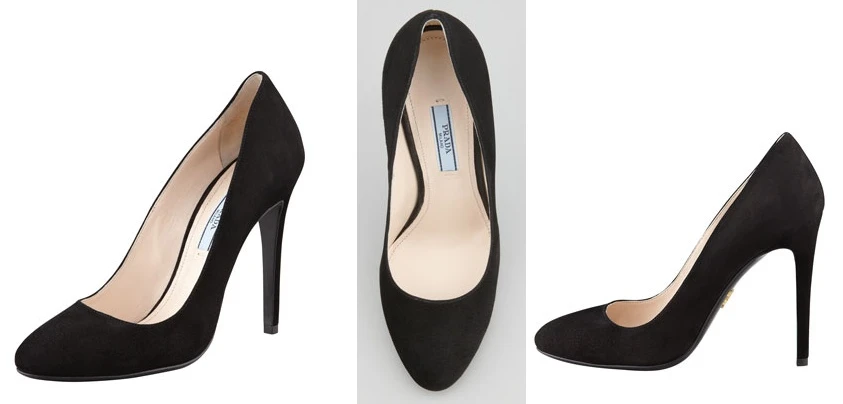 Prada Suede Round Toe Pump at Neiman Marcus