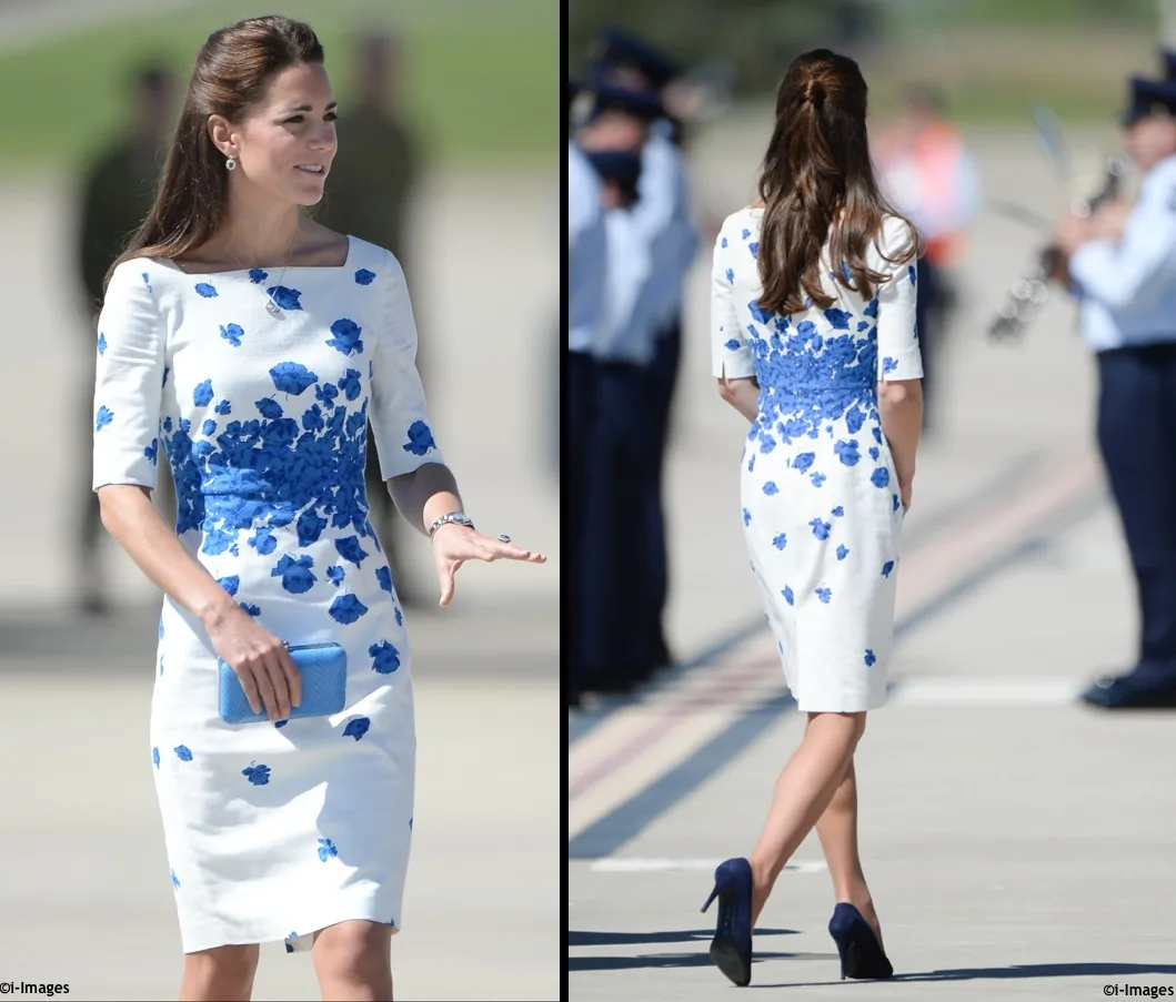 OZ Tour 2014 Kate LK Bennett Snorkel Blue Lasa Poppy Dress Ambley Air Force Base