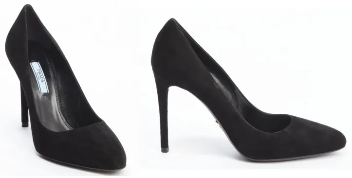 Prada Black Suede Classic Pump Bluefly.com 