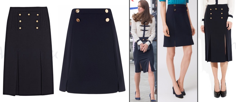 RepliKate for McQueen Military Skirt LK Bennett Bay Button Skirt House of Fraser March 29 2017