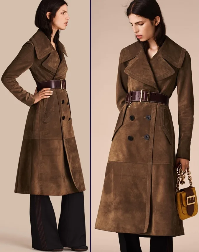 Kate British Vogue June 2016 Cover Burberry Brown Suede Coat 2 Shot Product Pix April 30 2016