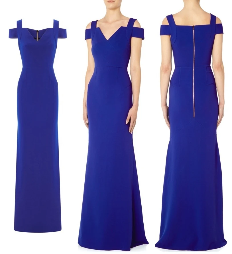 Duchess Cambridge Kate blue Roland Mouret off shoulder gown sportsaid