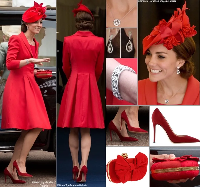 Kate Busy July Red Catherine Walker Ensemble Order Garter Poll Final July 7 2016
