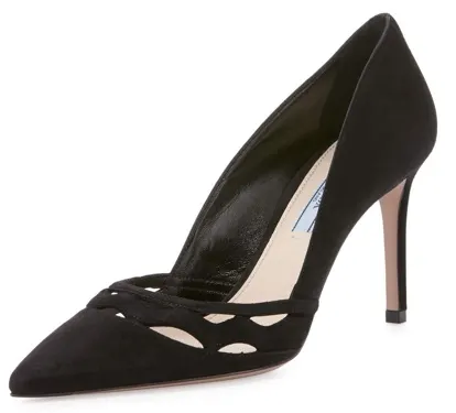 Prada Wavy Cut Suede Pumps Nov 22 2016