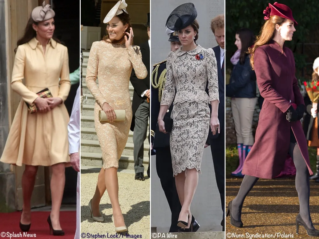 Duchess Kate Middleton Emilia Wickstead Jenny Packham McQueen Lace Aubergine Coat Christmas 2011